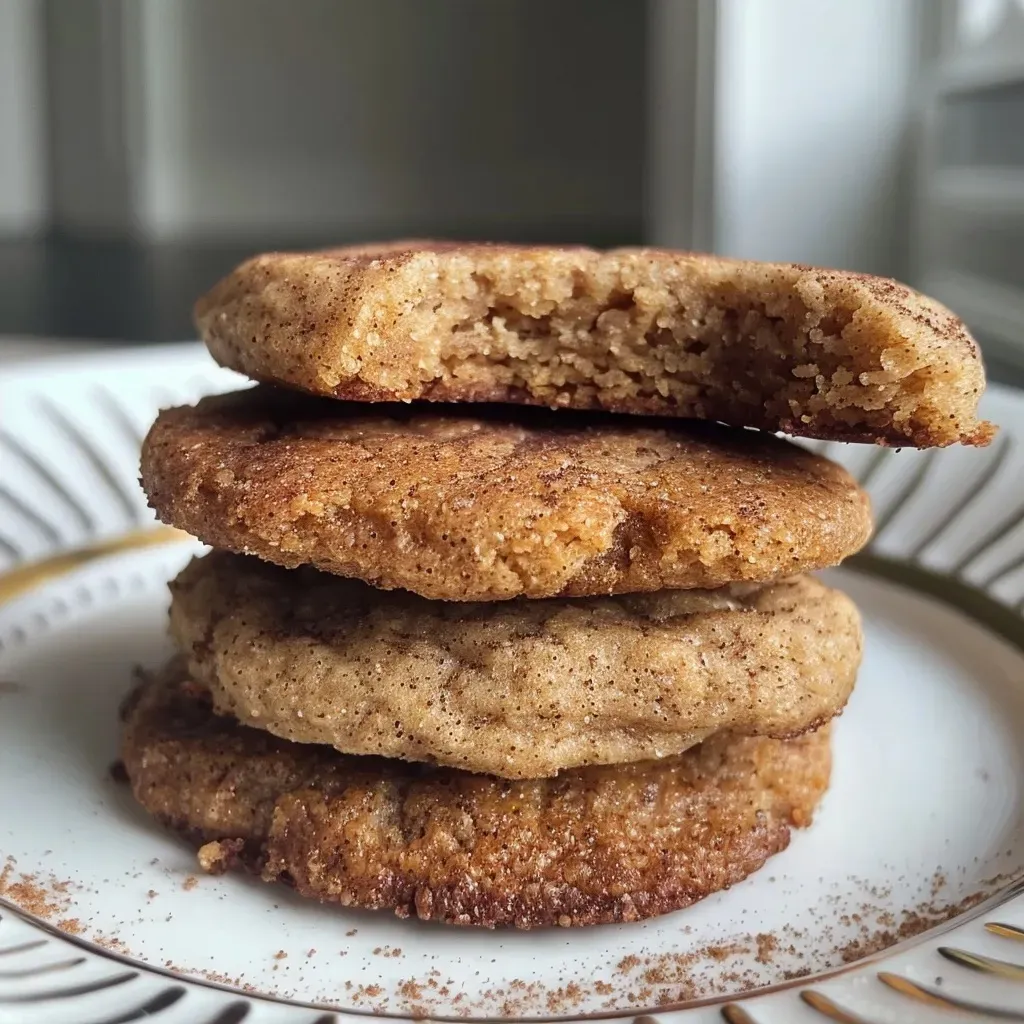 Side view of a Snickerdoodle Protein Cookie, highlighting its golden-brown edges and cinnamon dusting.